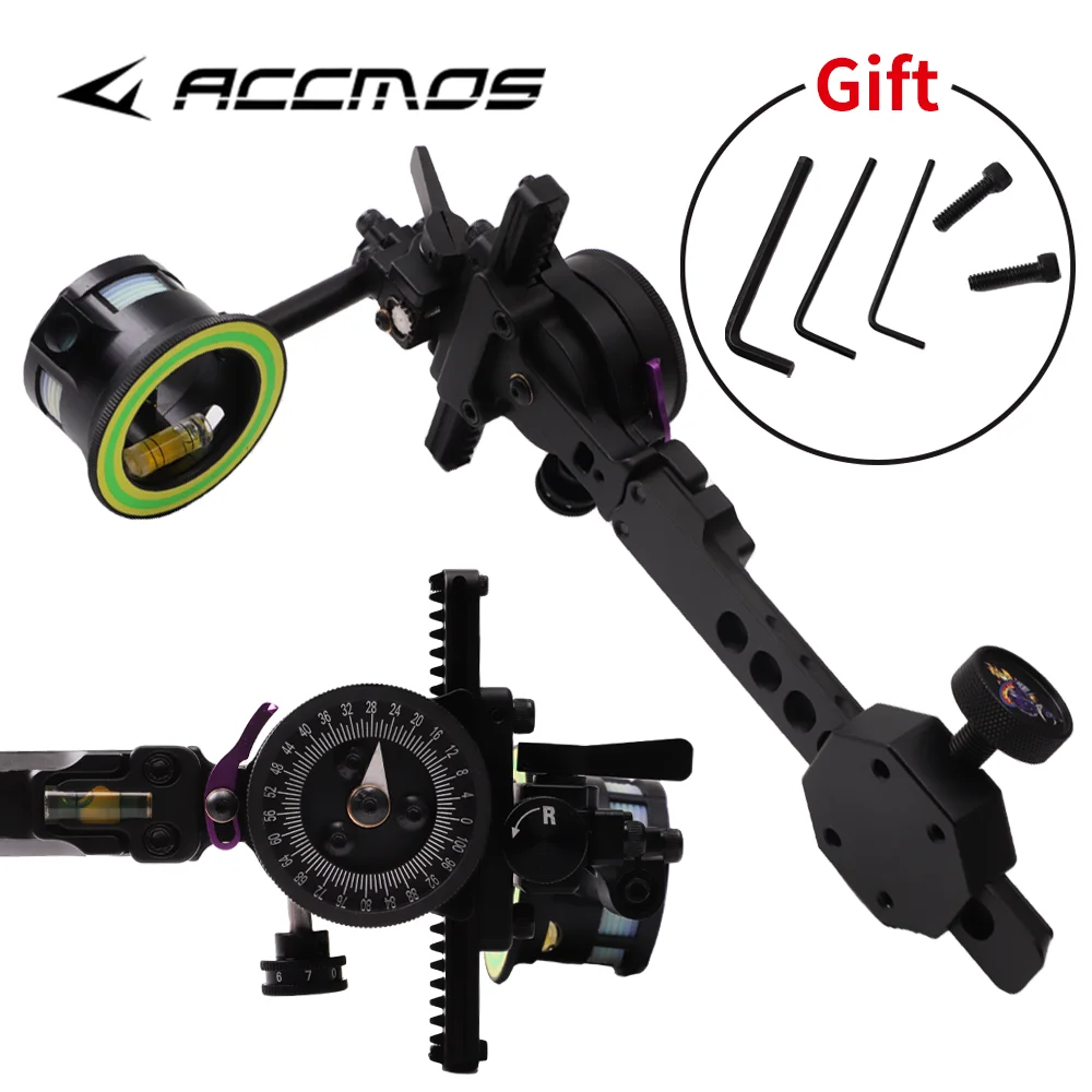 Archery Compound Bow Sight Adjustable Metal Bow Sight for Hunting Target Practice Adult Compound Bow Accessories