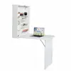Computer Wall Mounted Folding Laptop Desk w/Multiple Storage,Modern Space-Saving 3