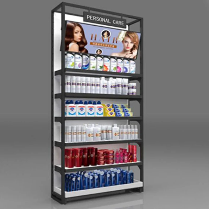 Beauty display shelf cosmetics floor display laminate rack