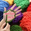 Chenille Knitting Yarn 2PCS 200g Soft Ice Strip Line Cotton Yarn DIY Wool Yarn for Handmade Knitting Blanket Scarf Thick Thread 1