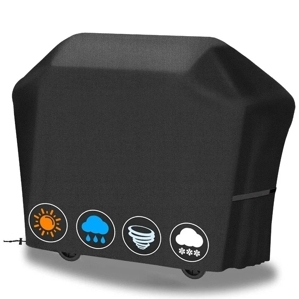 Waterproof Grill BBQ Cover Barbecue Cover Weather UV Fade Resistant Adjustable Straps Gas Grill