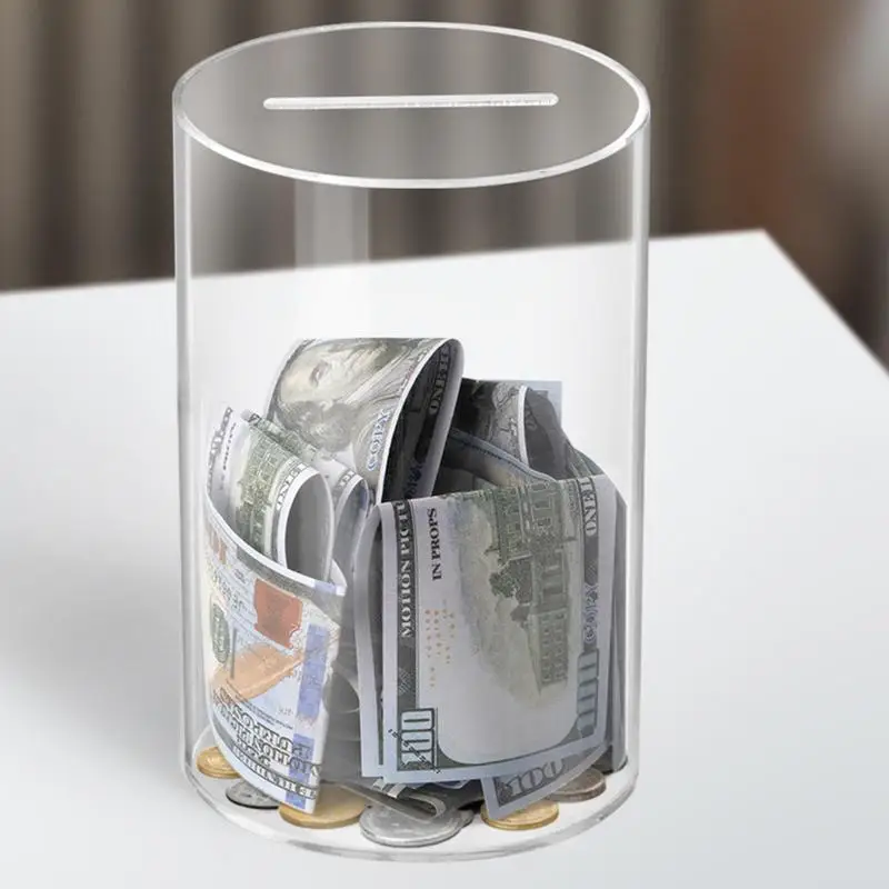 Piggy Bank Coin Bank Coin Saver Large Piggy Bank For Adults Kids Acrylic Clear Piggy Bank Coin Bills Money Saving Jar Unopenable Change Jar
