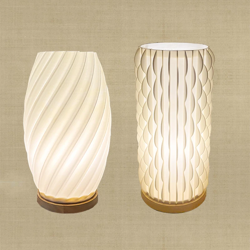 

Стильная и простая трехмерная лампа для спальни, прикроватная лампа, кремовый теплый светильник, настольная лампа для кабинета, декоративная лампа