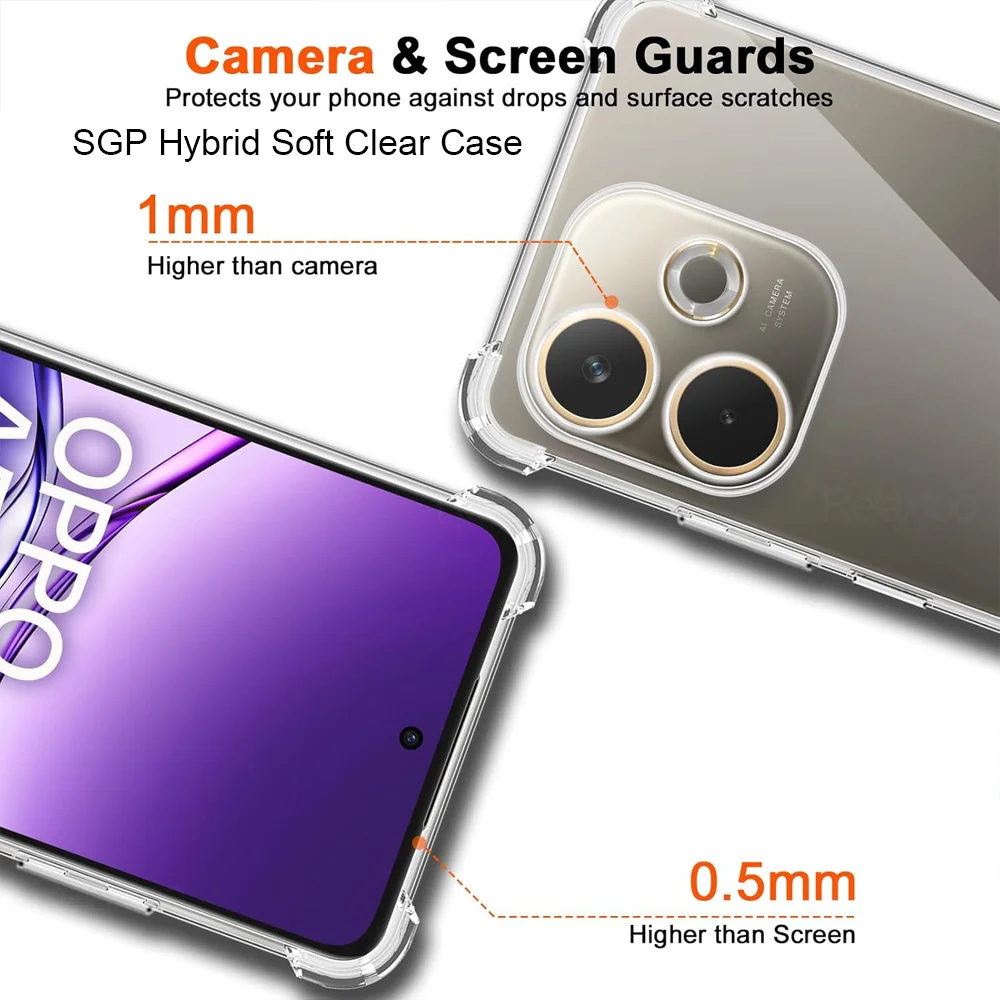 Transparent Shockproof Case with Camera Protection