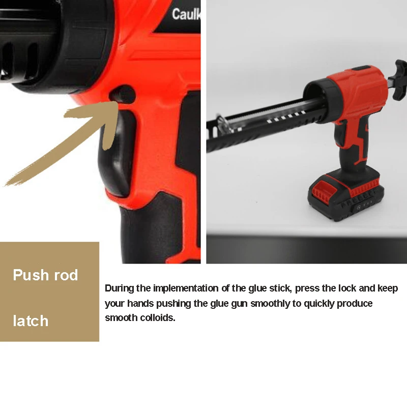 Cordless Electric Caulking Gun 4 Gear Cement Glass Adhesive Glue Seal Sealant Tool Machine with Battery EU Plug Charger