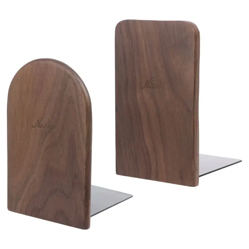 

Walnut Desktop Desktop Office Home Bookends Book Ends Stand Holde Dropship