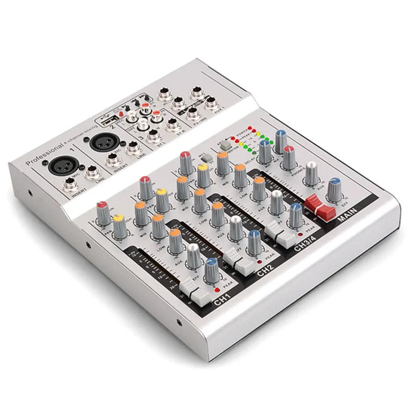 

Караоке микшер 4-канальный студийный аудио DJ микшерная консоль усилитель цифровой мини микрофон звуковой микшер звуковая карта