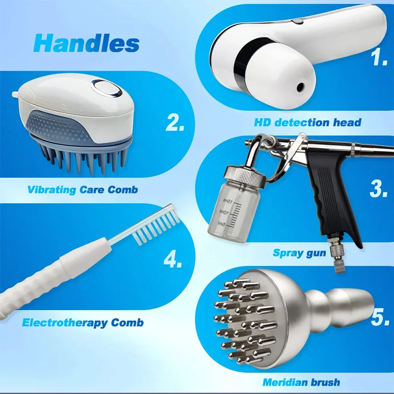 New Arrivals Multifunctional 15.6inch 5 In 1 High Frequency Hair Scalp Massage Device For Hair Spa 3