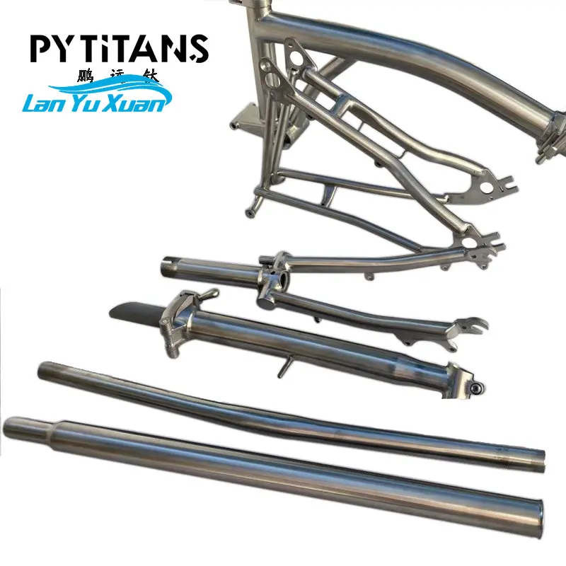 Durable and high-strength titanium alloy folding bike frame titanium bicycle frame for folding cycling