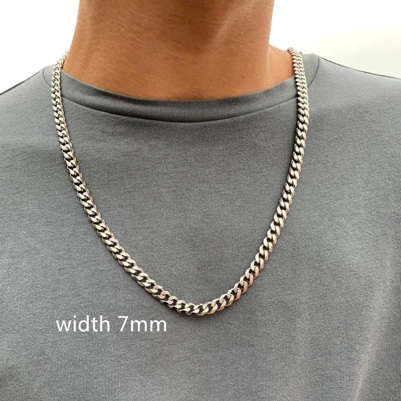 Rope Cuban Chain Necklace Men 2021 Fashion Temperament Stainless Steel Choker Link Chain Necklace For Men Jewelry Gift