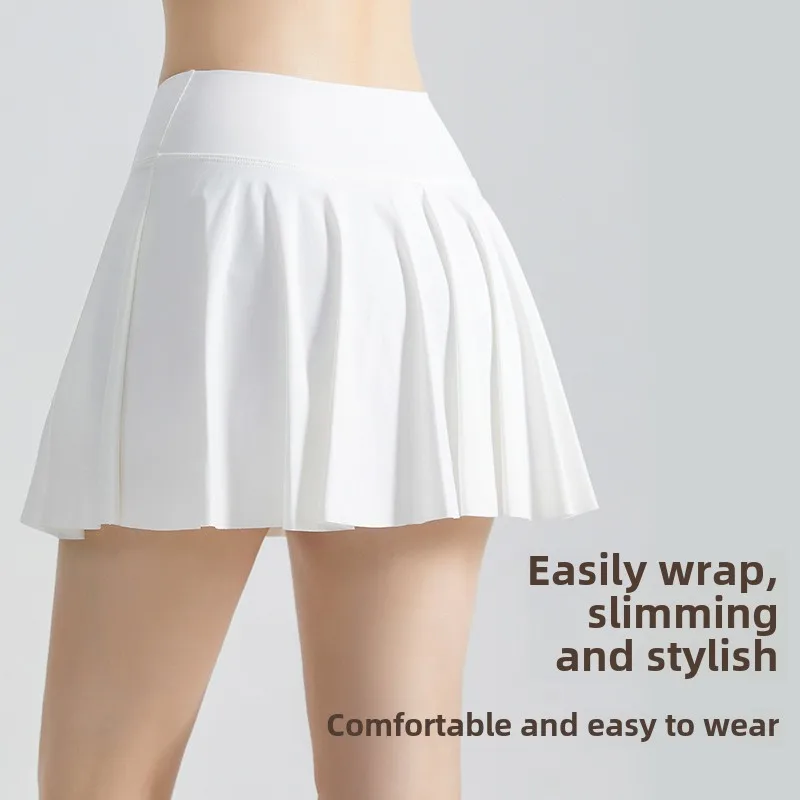 New Yoga Skirts With Pockets Thin And Breathable Running Fitness Tennis Skirt Anti-exposure Sports Short Skirt