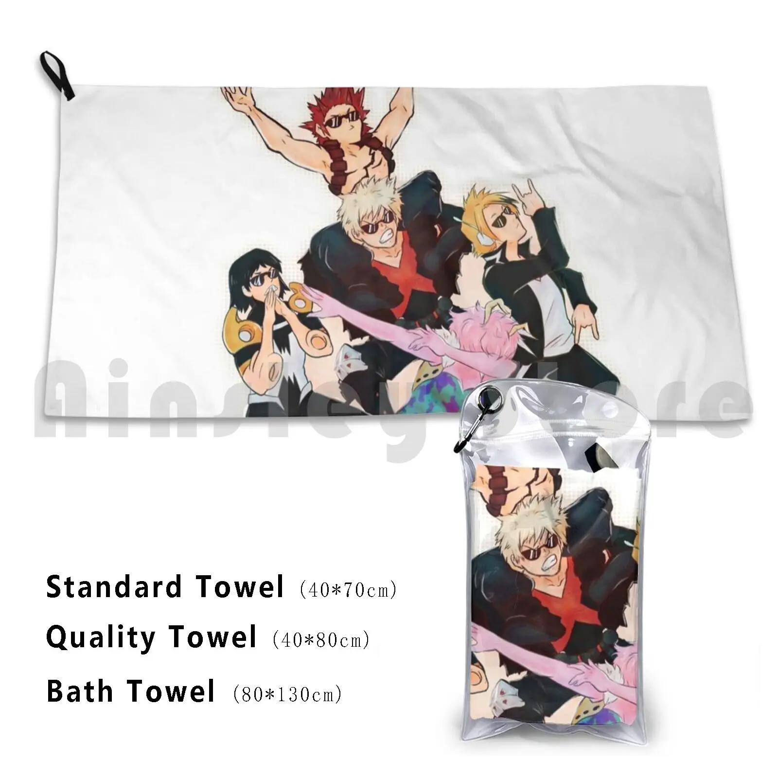 Memesquad Asciugamano Personalizzato Halftone Asciugamano Da Bagno Bakusquad Bakugo Katsuki Bnha Mina Ashido Denki Kaminari Vero