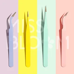 Pincettes antistatiques Macaron à coude droit, précision, papeterie, Clip autocollant, bijoux, acier inoxydable, outils pour ongles, Kits d'outils d'art 