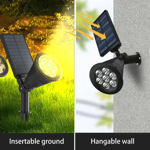 9 LEDs Solar Spotlights, Outdoor IP65 Waterproof, Spot Lights, Brightness Adjustable for Garden Backyard Driveway Patio Decor - Image 2