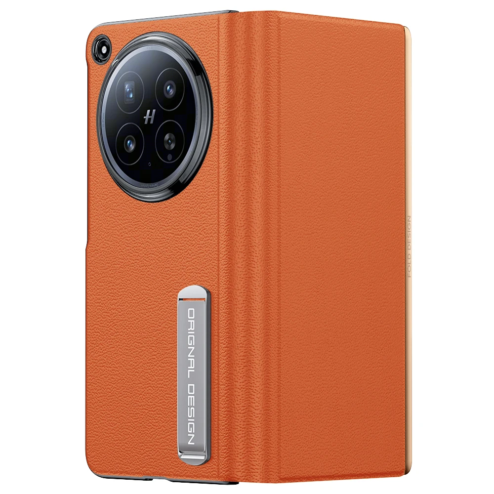 Premium Nappa Leather Flip Cover with Metal Stand and All-Inclusive Protection