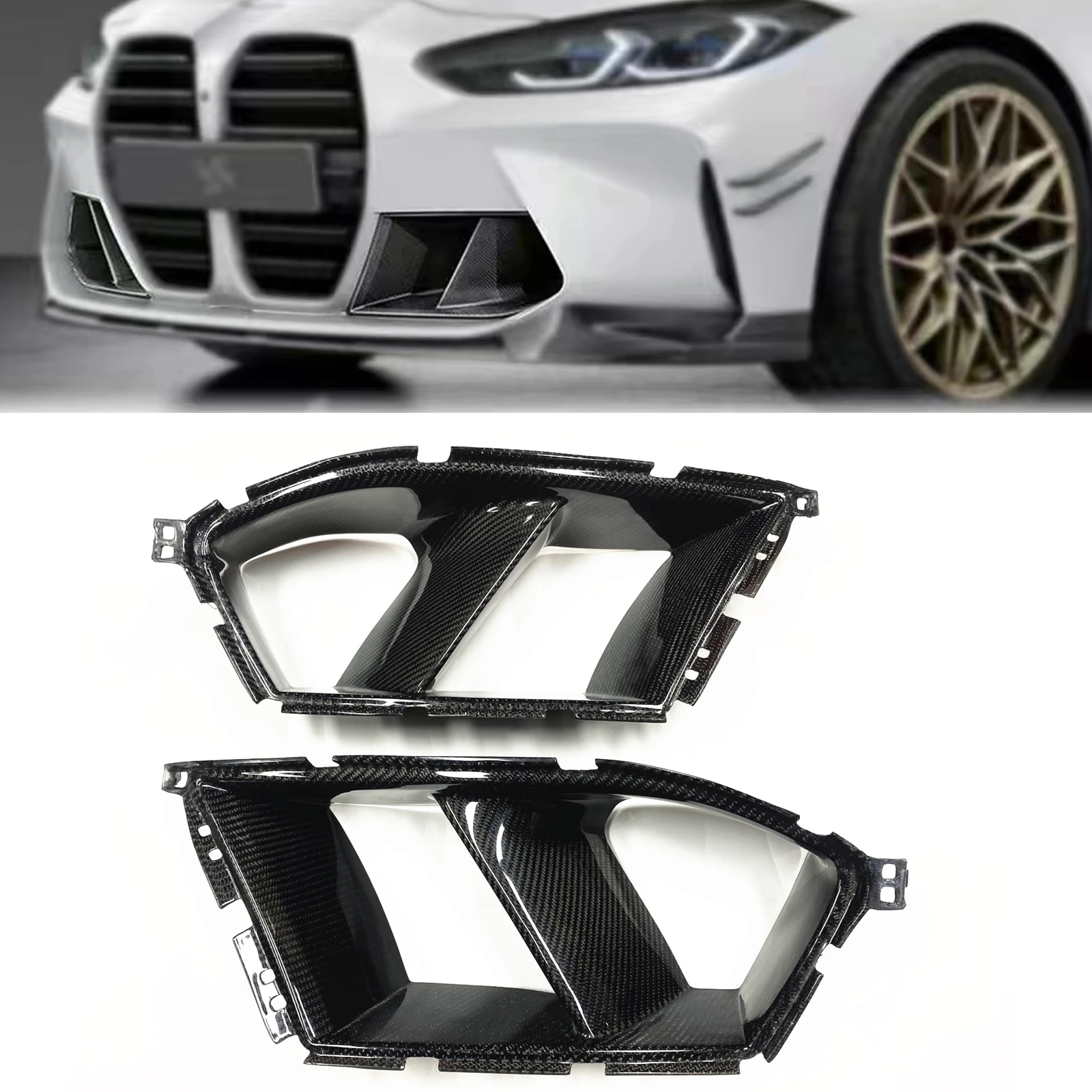 For BMW G80 M3 G82 G83 M4 2021-2023 Front Bumper Air Vent Trim Fog ...