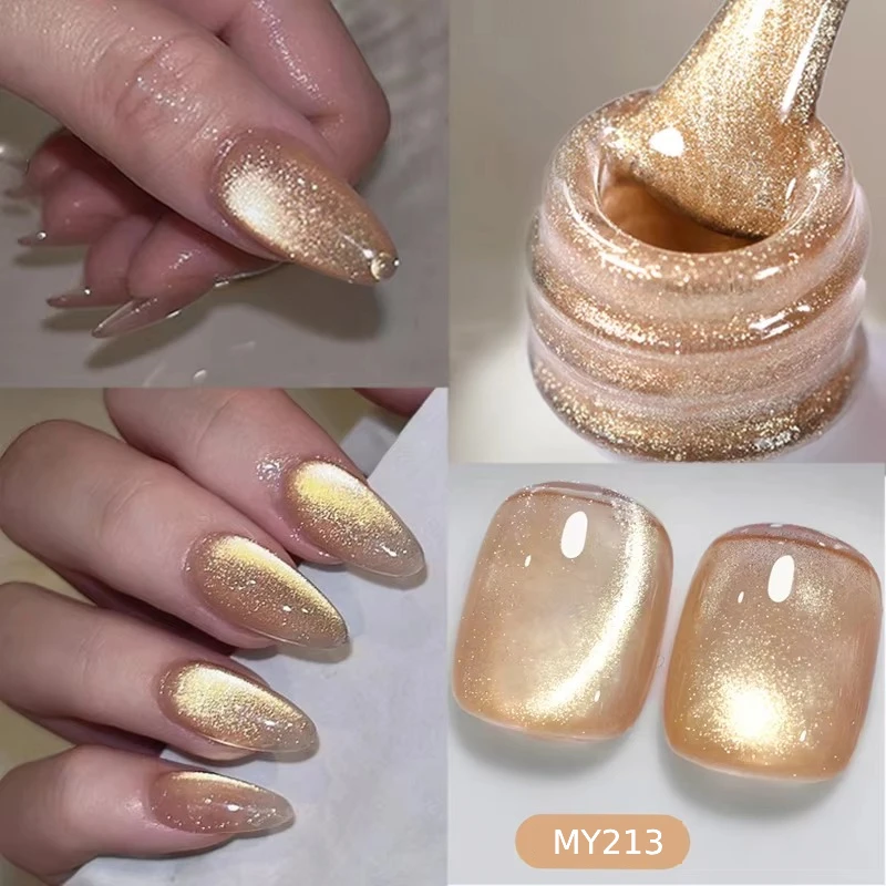 BORN PRETTY 10 ml Katzen-Magnetgel, funkelnder Ultra-Gold-Glitzer, Soak Off UV-LED-Gel, Nagelkunst, Lack, Maniküre, Valentinstag