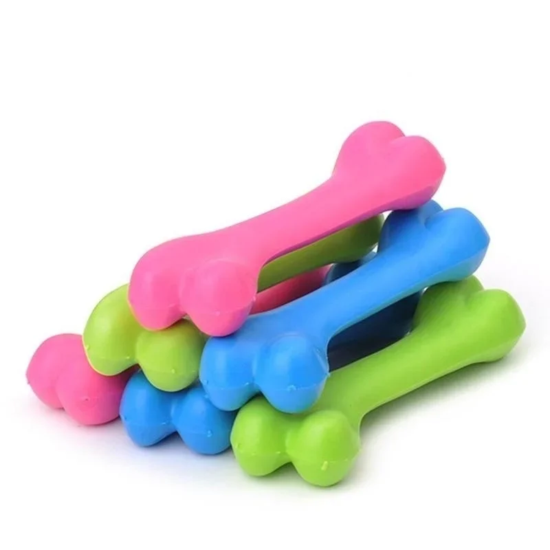 1 Pcs Pet Dog Puppy Cat Rubber Dental Teeth Chew Bone Play Training Fetch Fun Toys Hot for Small Dogs Dog Accessories