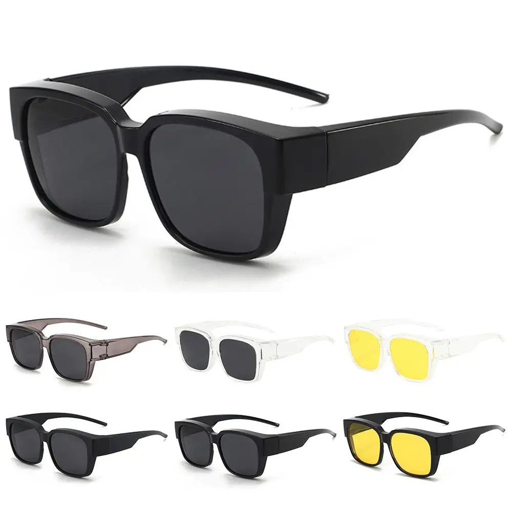 Women Men for Driving Riding Sun Glasses Wrap Around Square Shades Polarized Fit Over Glasses Sunglasses
