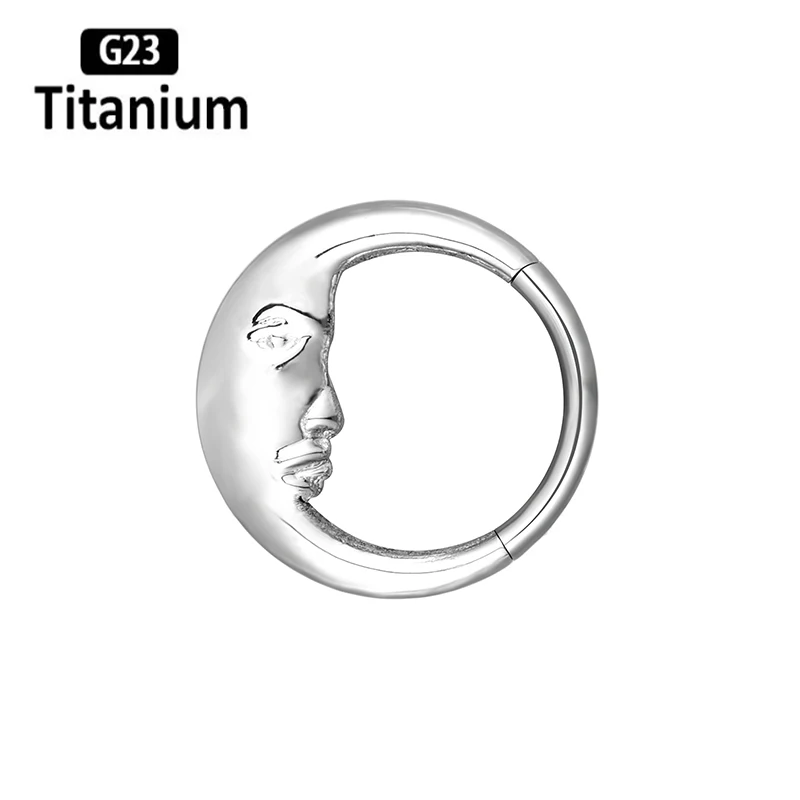 ASTM F136 티타늄 피어싱 코 링, 중격 후프, 초승달 모양, 사람 얼굴 연골, 바디 쥬얼리, 이주 나선 귀걸이, 8mm, 10mm
