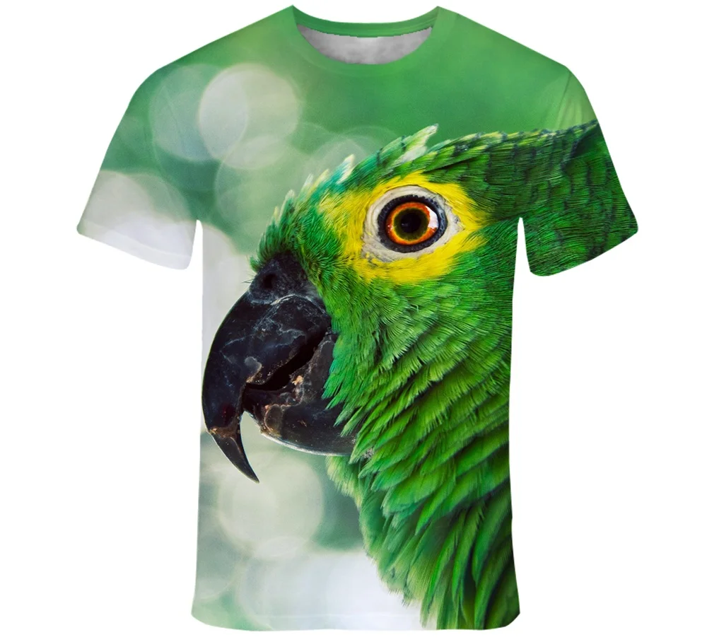 

Fashion Original Men and Women Tshirt 3D Parrot Animal Patterned Print T Shirt Novelty Stylish Personality Casual Sweatshirt