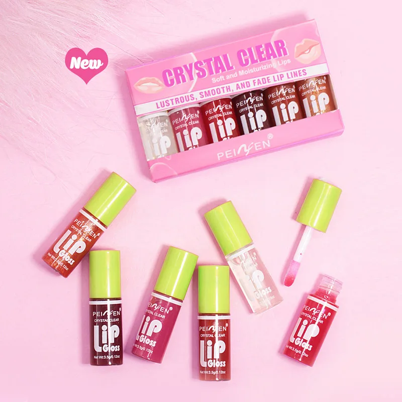 Lip Gloss 6-Pack Set Mirror Lip Glaze Moisturizing Pudding Lip Oil Hydrating Liquid Lipstick lip gloss lip makeup lip glaze lip oil