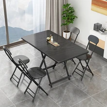  Dining Table Household Rectangular Simple Dining Table Outdoor Portable Stall Table and Chair Combination Small Apartment Table 