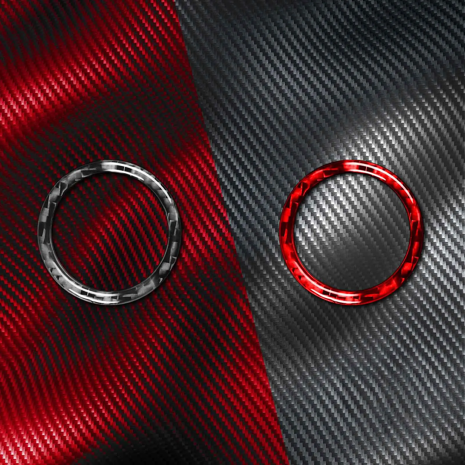 Универсальная версия для BMW, Mercedes-Benz, Audi всех моделей, 3 шт., одна кнопка для запуска ключа, круг, углеродное волокно, Спортивная наклейка для тела