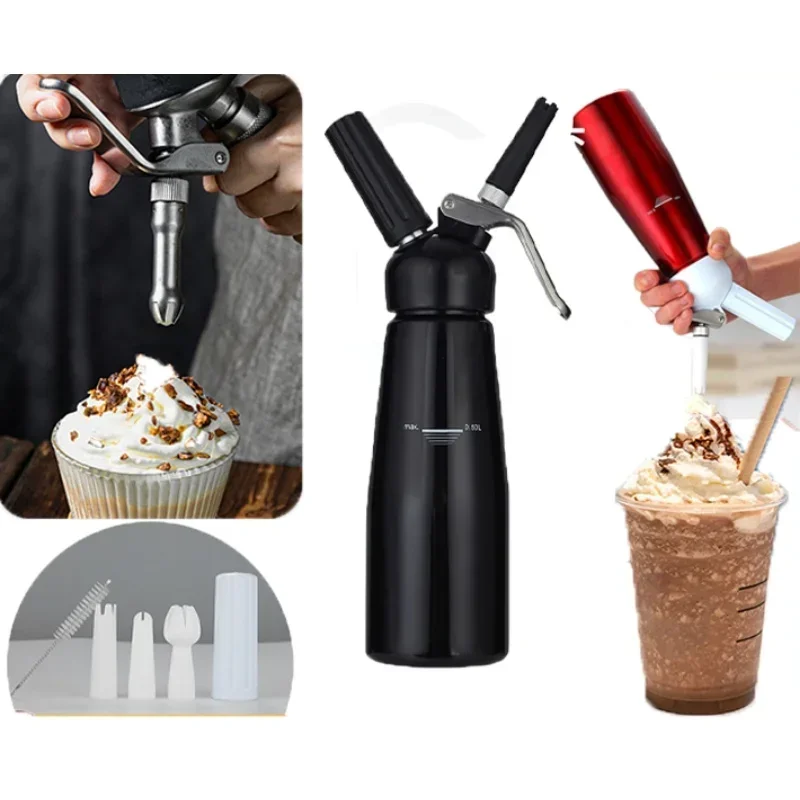 Cream foam gun 250ml Cake Whipped Cream Gun Dispenser Cream Stirring Cake Milk Tea Dessert Tool Gas Siphon Baking Decoration Tool