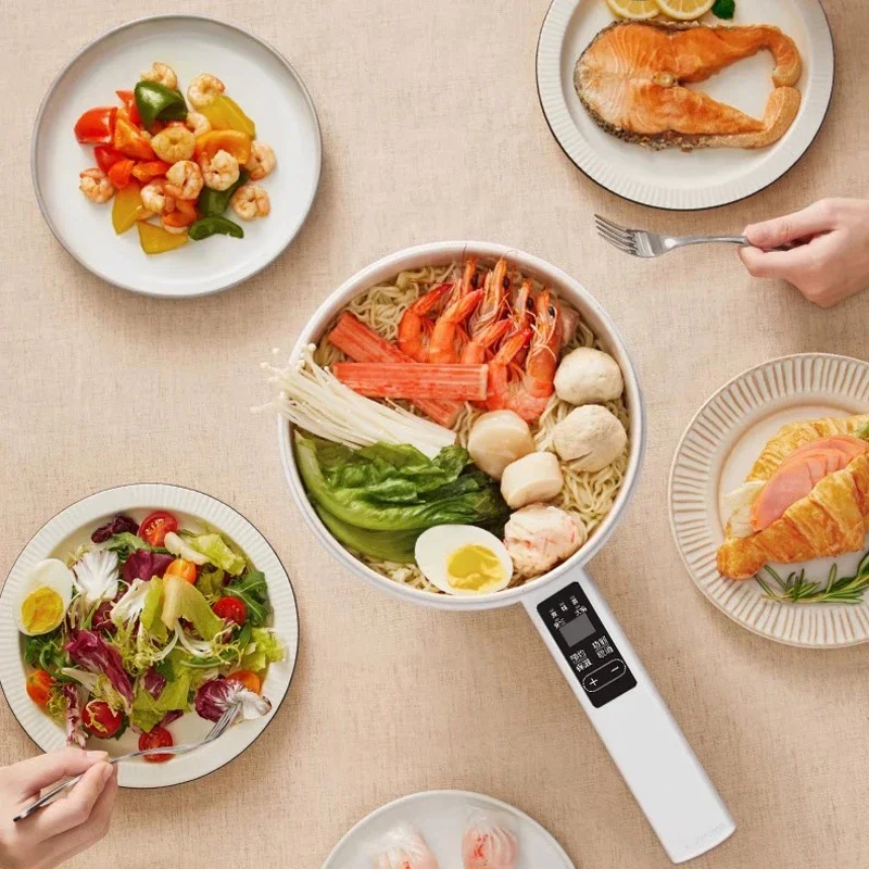 HYUNDAI Mini Electric Cooker Ceramic Glazed Non-stick Multi Cooker Electric Steamer Dormitory Multi-function Electric Hot Pot 4