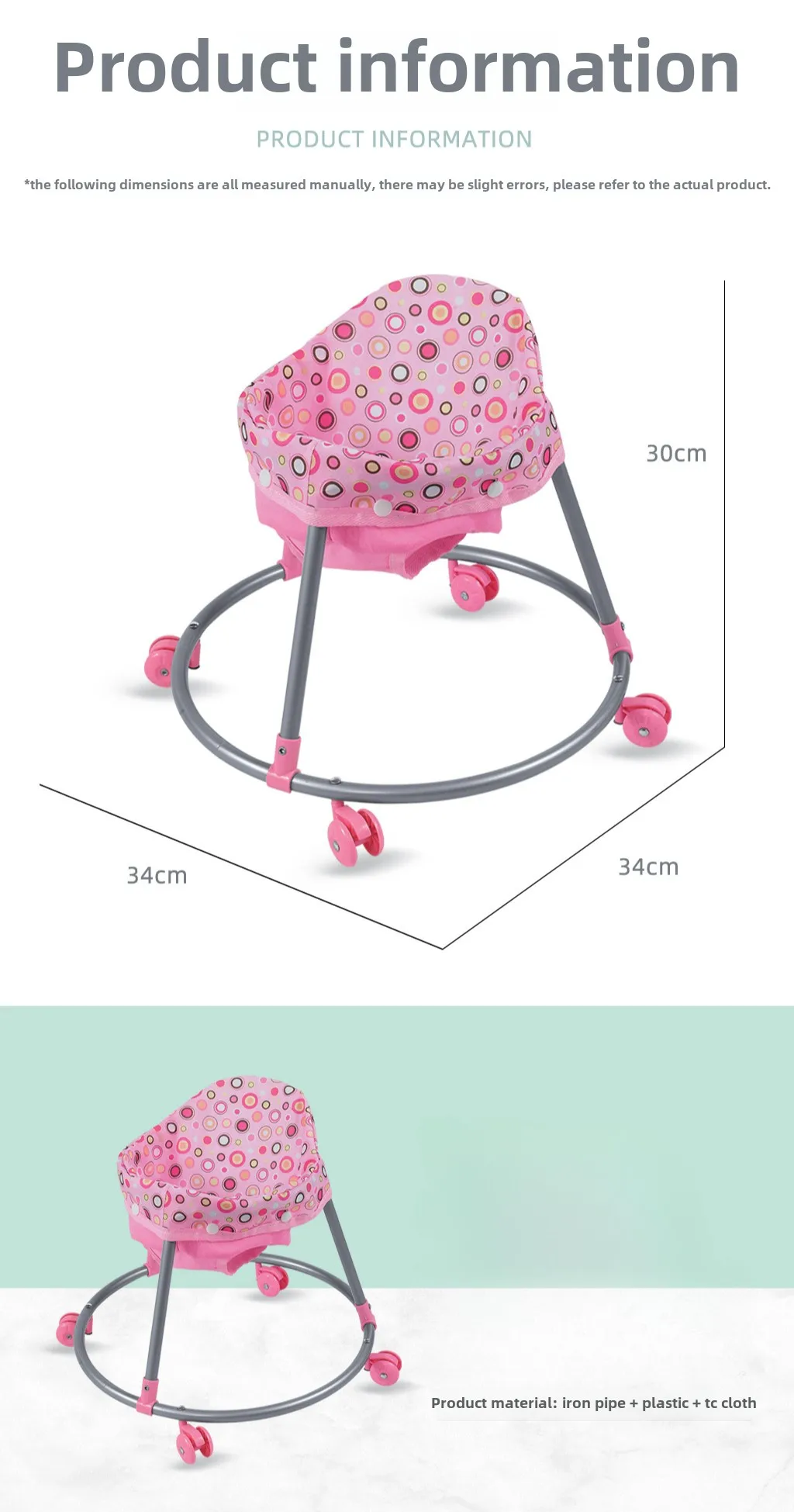 Folding Doll Strollers Walker Walking Chair Girl Playing House Simulated Furniture Children's Toy Car