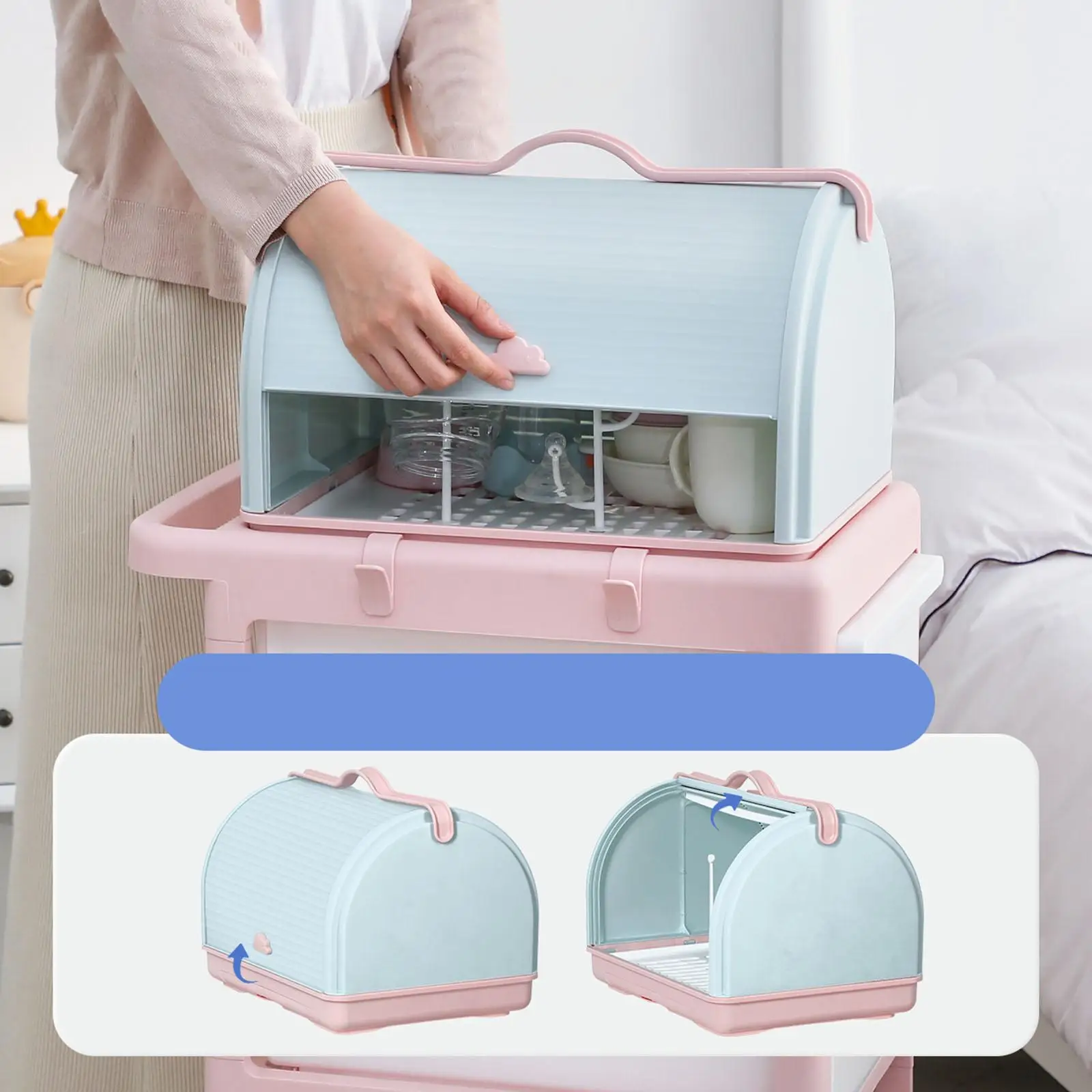 Nursing Bottle Holder Tableware Drying Case Nursing Bottle Storage Box Portable