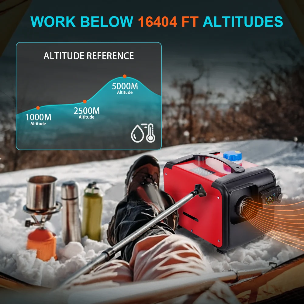 Portable Bluetooth Diesel Heater for Trucks, RVs & Indoor Use | 8KW Power | Multi-Voltage