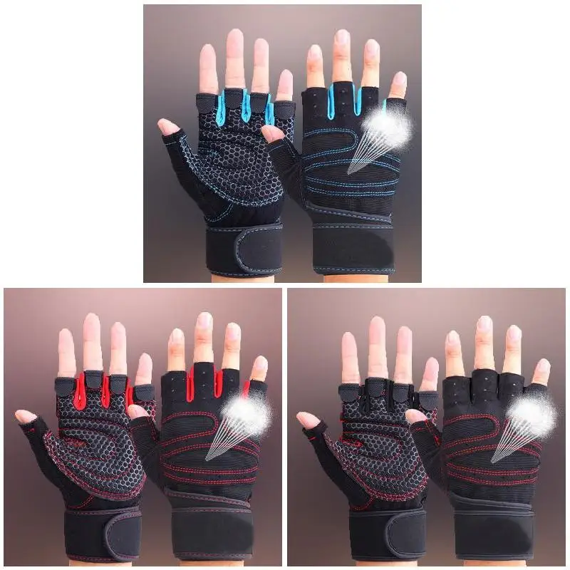 Sports Gym Gloves Half Finger Breathable Weightlifting Fitness Gloves Dumbbell cycling gloves