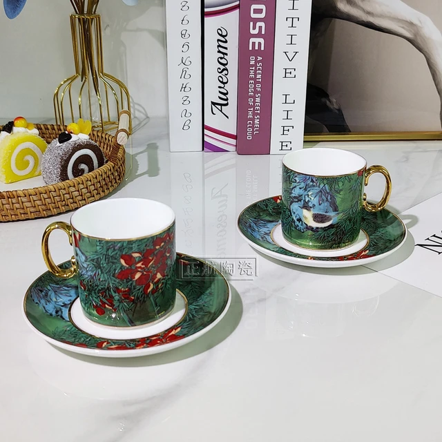 Porcelain Coffee Cup and Saucer Set European Style Delicete Ceramic Tea Cup