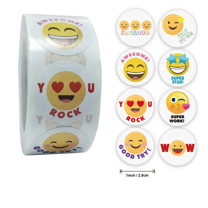 Cute Smiley Face Sticker Hand Account Sticker Decoration Teacher Encourage Students Children Birthday Gift Tags for Scrapbooking 