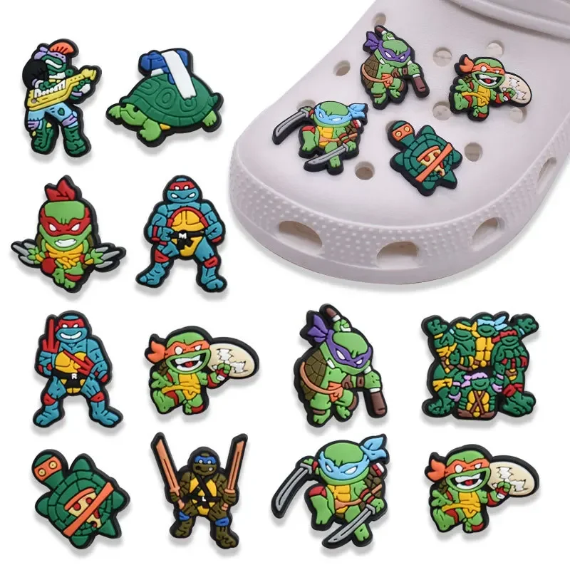 

10styles Ninja turtle Anime Series Shoe Charms for Crocs DIY Shoe Decorations Accessories Decorations Sandals Decorate Kid Gifts