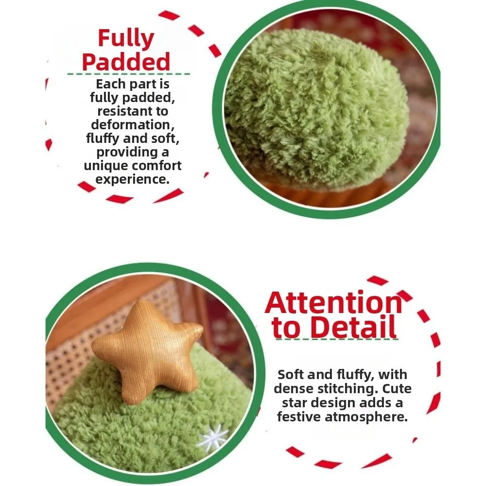 Cute Christmas Tree Pillow Kawaii Cartoon Stuffed Christmas Tree Super Soft Christmas Decorations Photography Props