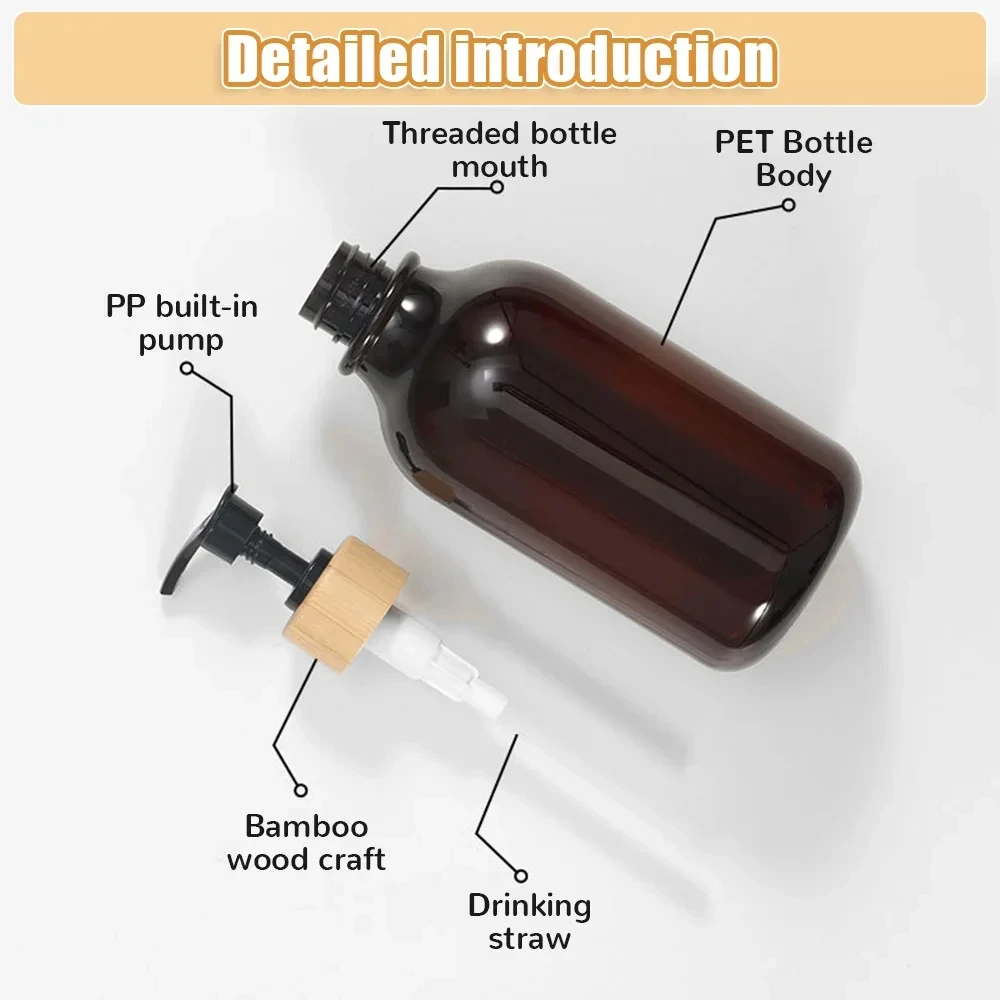 Soap Dispenser 2PCS Lotion Soap Dispenser Glossy Refillable Bottle for Kitchen Sink Bathroom Shampoo Conditioner Empty Storage Jar 300/500ML