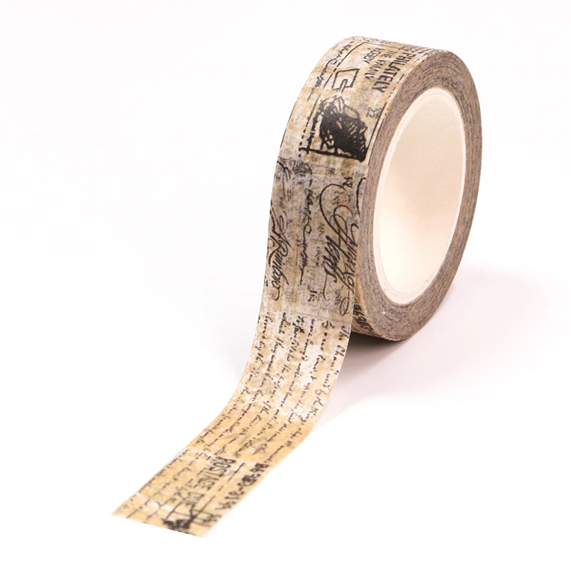 

1PC 10M Decorative Vintage Postmark Stamp Newspaper Washi Tape Scrapbooking Journal Adhesive Stickers Masking Tape Stationery
