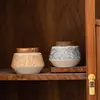 Nordic Retro Flowering Ceramic Tea Caddy Moisture Sealed Storage Box Household Countertop Decoration Jar Crafts Home Decoration 1