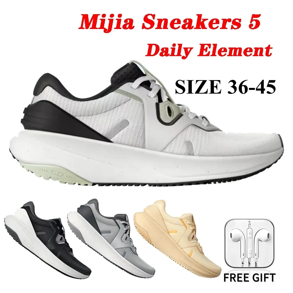 

Xiaomi Mijia Sneakers 5 Daily Element Fashionable Breathable Flying Woven Antibacterial Comfortable Sports Running Shoes Couples