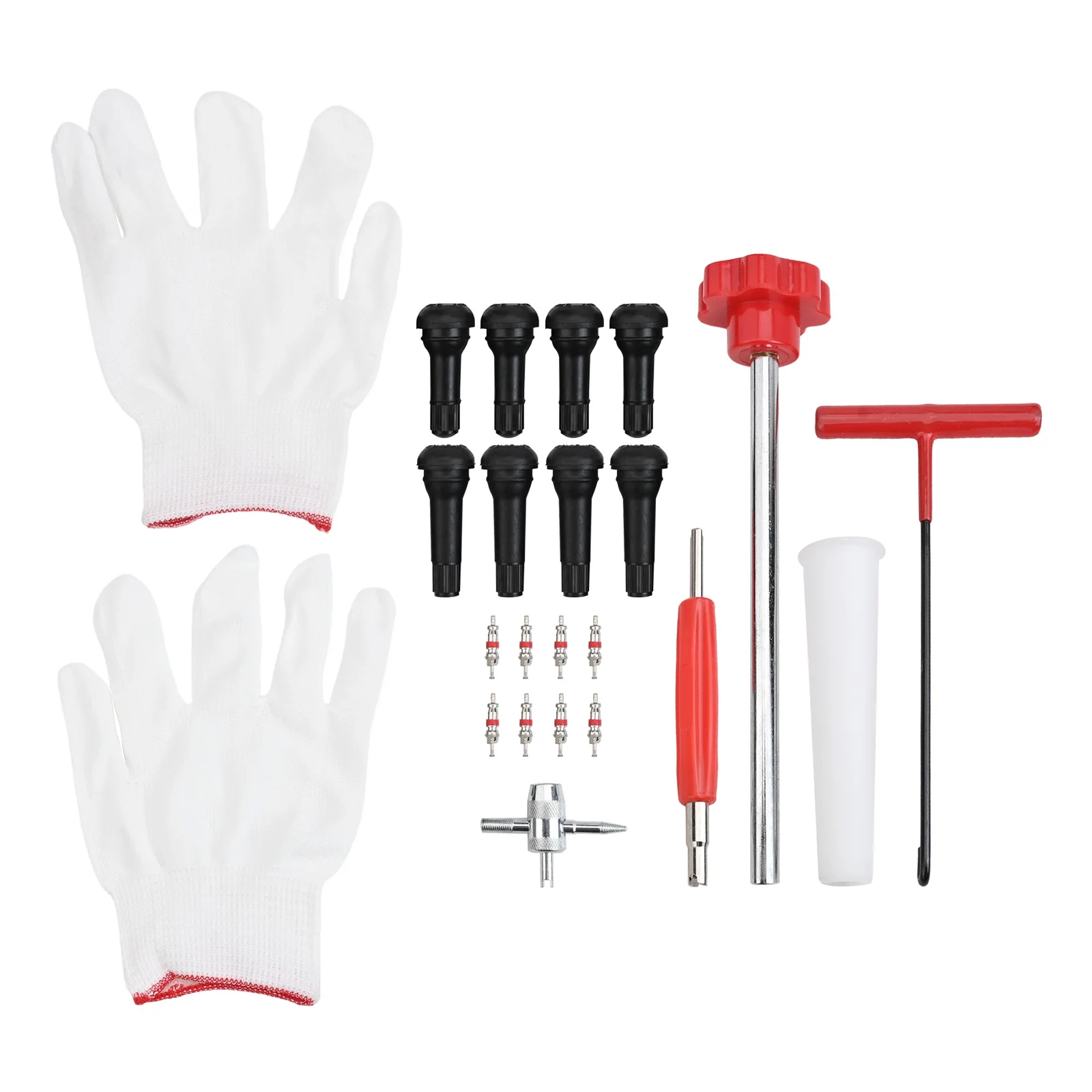 밸브 교체 퀵 체인지 4방향 타이어 밸브 툴 키트 T자형 훅 타이어 수리 도구 밸브 스템 리무버 자동차 트럭 타이어 액세서리