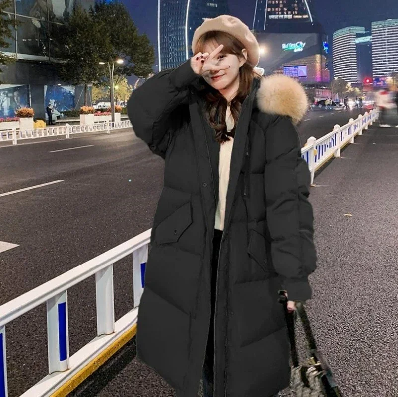 

Winter Long Jackets for Women Parkas Hooded Coat Fur Collar Basic Casual Warm Fashion Coat 2023 Autumn Winter Warm Thick Jackets