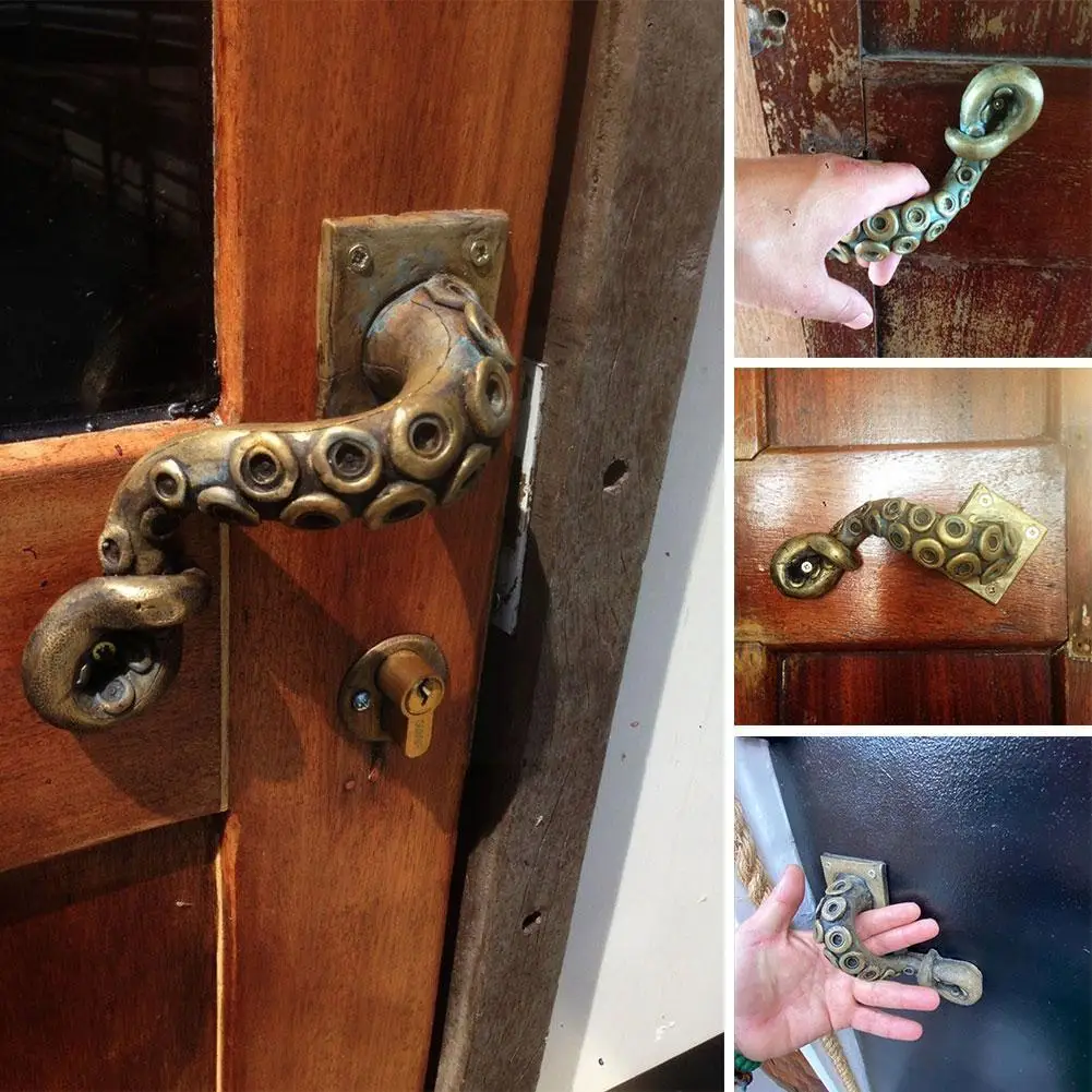 Vintage Octopus Door Knob Animal Style Outdoor Hook Ancient Drawer Furniture Pull Handle Pulls Bar Hardware U6w8