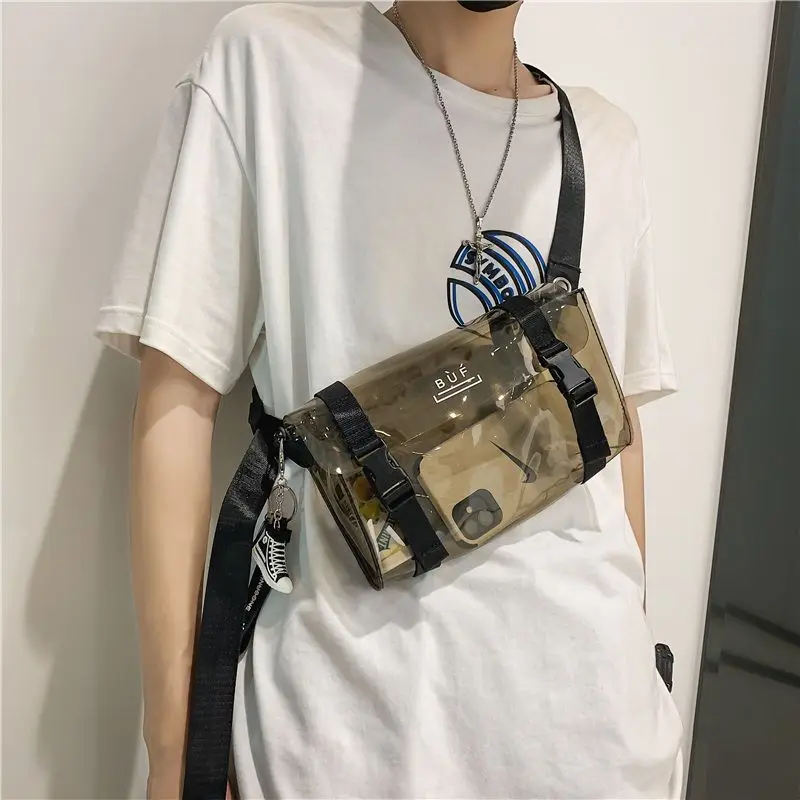 Crossbody Bags Men Fashion Minimalist Clear Bag All-match Decorative Water-proof Japanese Style Unisex Chic Bolsas Para Hombre - 3