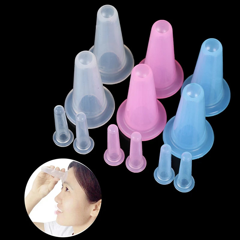 4 Stück Silikon-Vakuum-Schröpfe für Gesichts- und Nackenmassage, Anti-Cellulite-Saugnapf – Detail 3