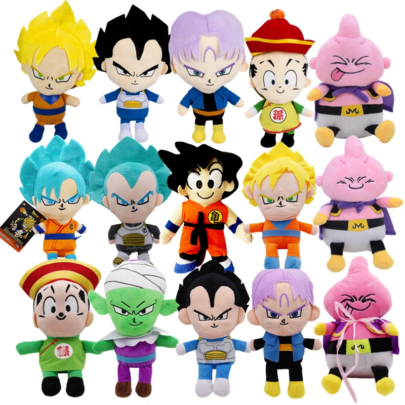 

Dragon Ball Series Plush Stuffed Toys Super Goku Vegeta Picollo Trunks Gohan Buu Cartoon Anime Figures Dolls Baby Birthday Gifts