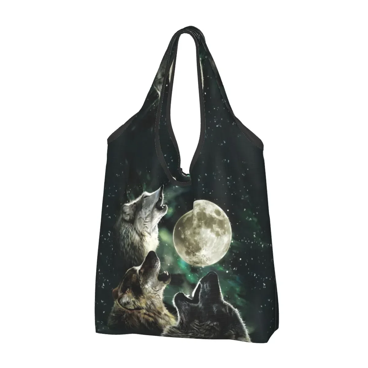 

Сделанные на заказ сумки для покупок Three Wolf Moon от Antonia Neshev DecalGirl, женские портативные вместительные сумки-тоуты для продуктов