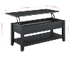 Lift Top Coffee Table with Storage Shelf, Black wood finish 5